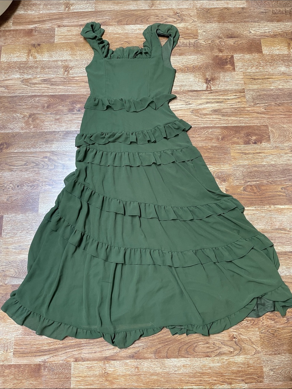 Lulu's Olive Green Ruffle Tiered Maxi Dress - Picture 10 of 12